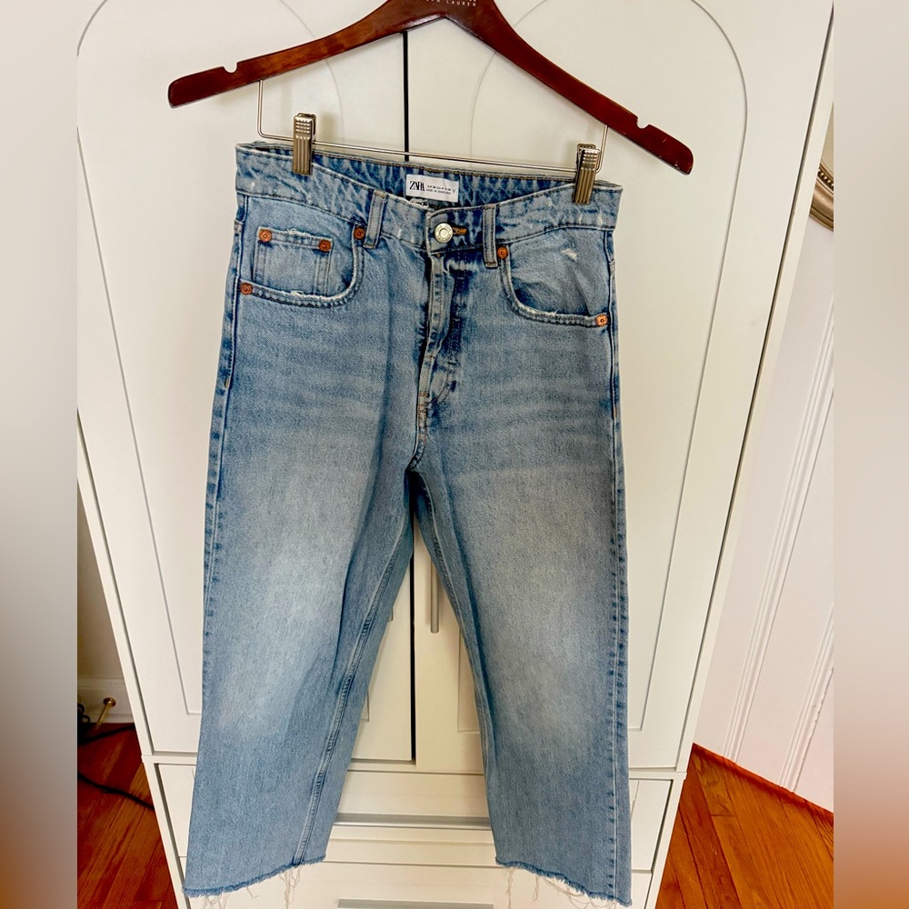 Zara High-Rise Medium-Wash Jeans
